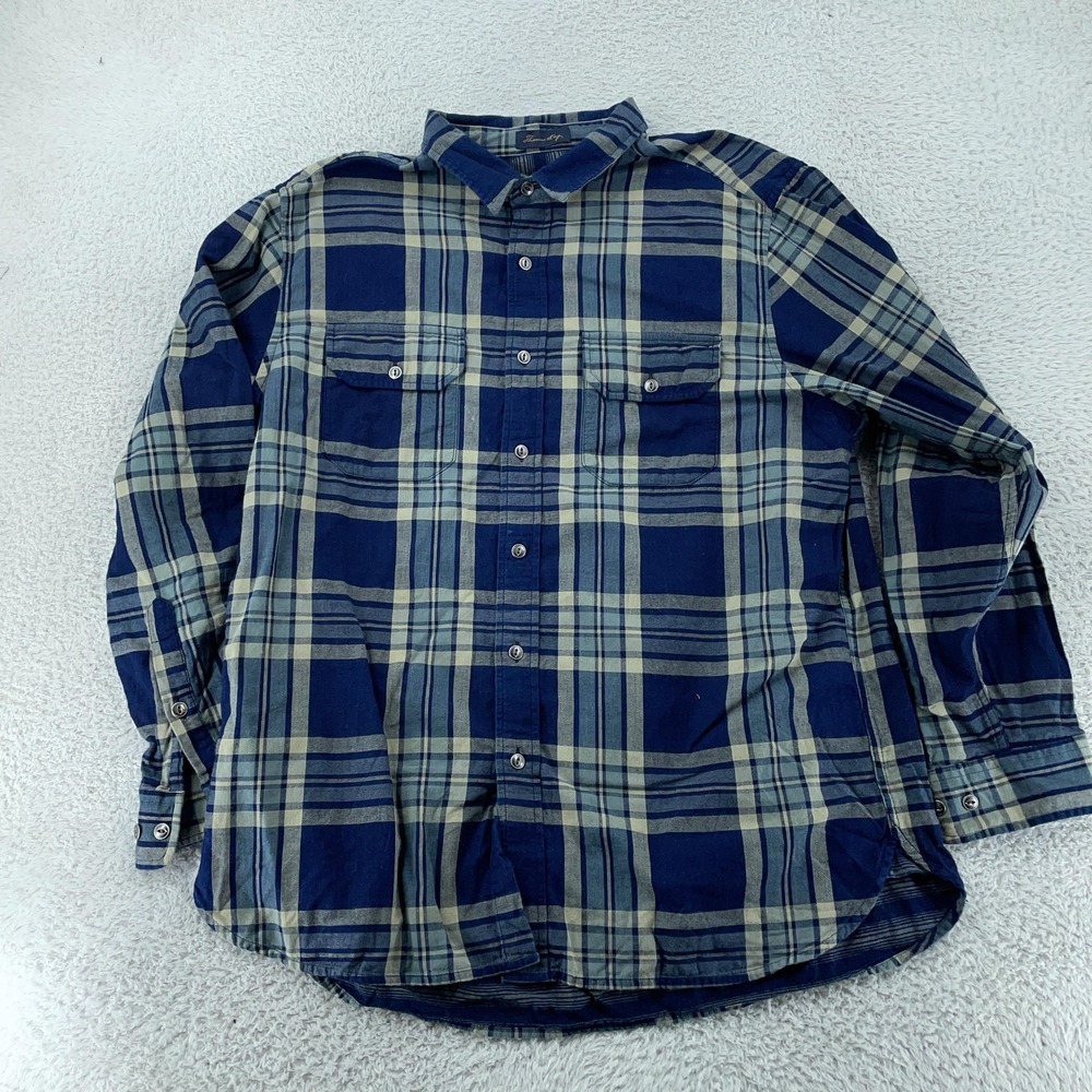 Pendleton Shirt Mens XL Blue Plaid Thomas Kay Long‎ Sleeve Button Front